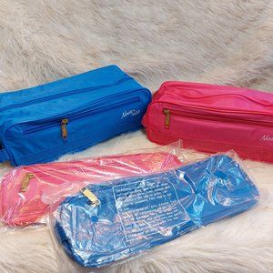 Vintage Avon Nova Sac Pink/Blue Travel Zippered Toiletry/Shaving Make Up Bag